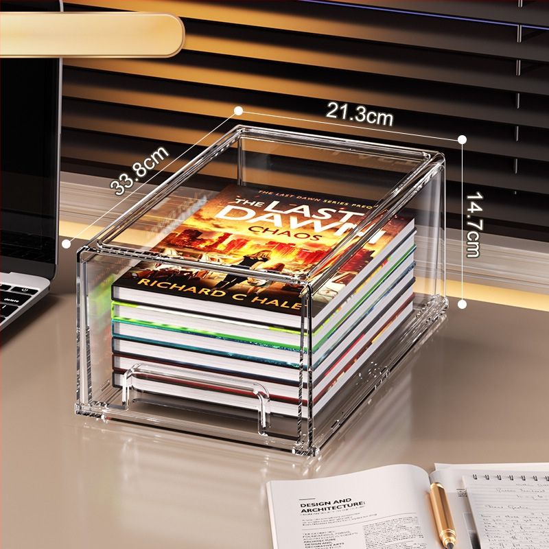 Libistatav hoiukarp kosmeetika ja laua jaoks – PET materjal, kaas, kokkupandav, läbipaistev pind, lauaorganisaator