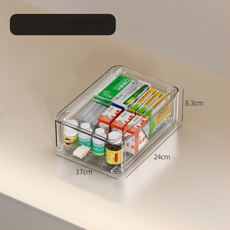 Libistatav hoiukarp kosmeetika ja laua jaoks – PET materjal, kaas, kokkupandav, läbipaistev pind, lauaorganisaator