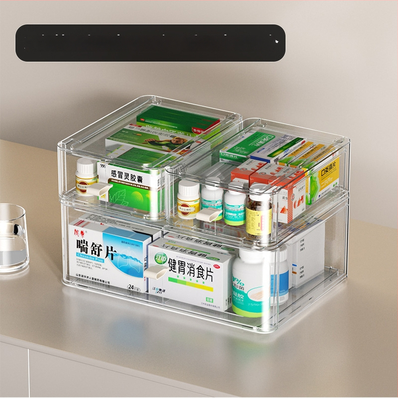 Libistatav hoiukarp kosmeetika ja laua jaoks – PET materjal, kaas, kokkupandav, läbipaistev pind, lauaorganisaator