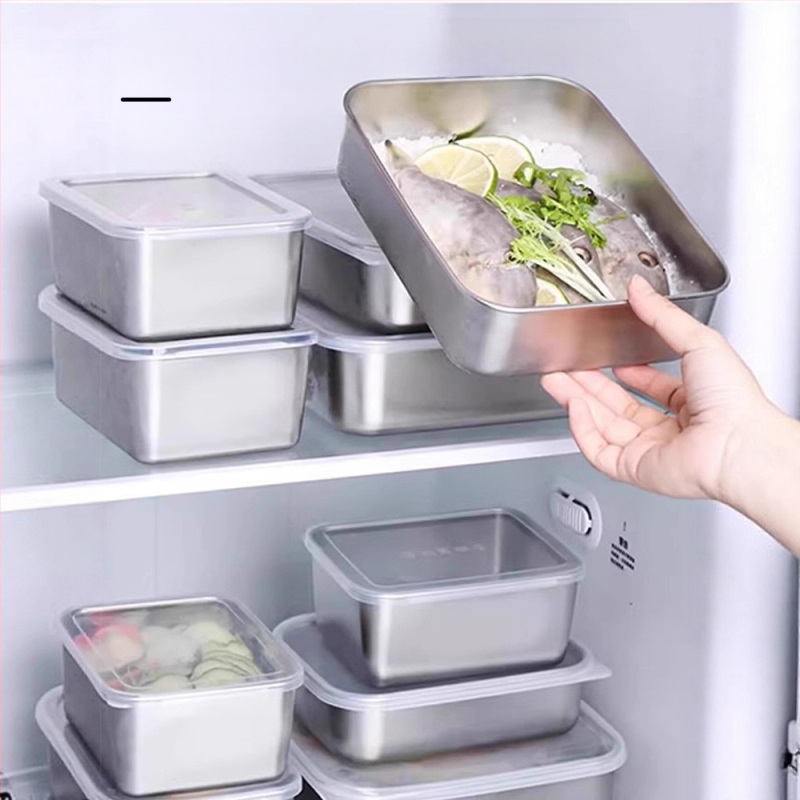 316 nerūdijančio plieno šviežumo dėžutė su dangteliu, maisto kokybei