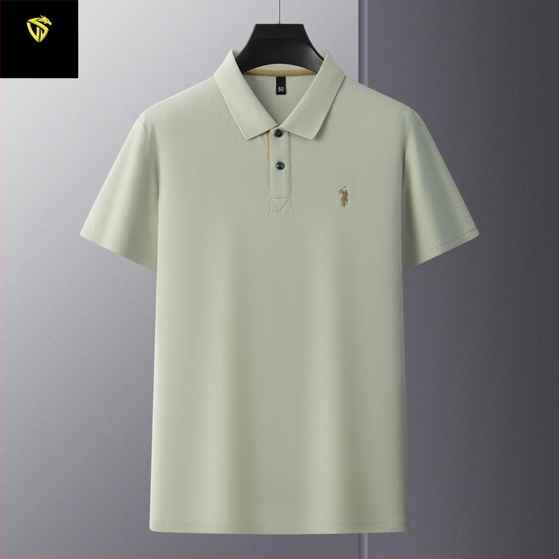 Meeste polo särk merceriseeritud puuvillast hexagonaalse helmeste mustriga, lühikeste varrukatega, vaba lõige, tikand