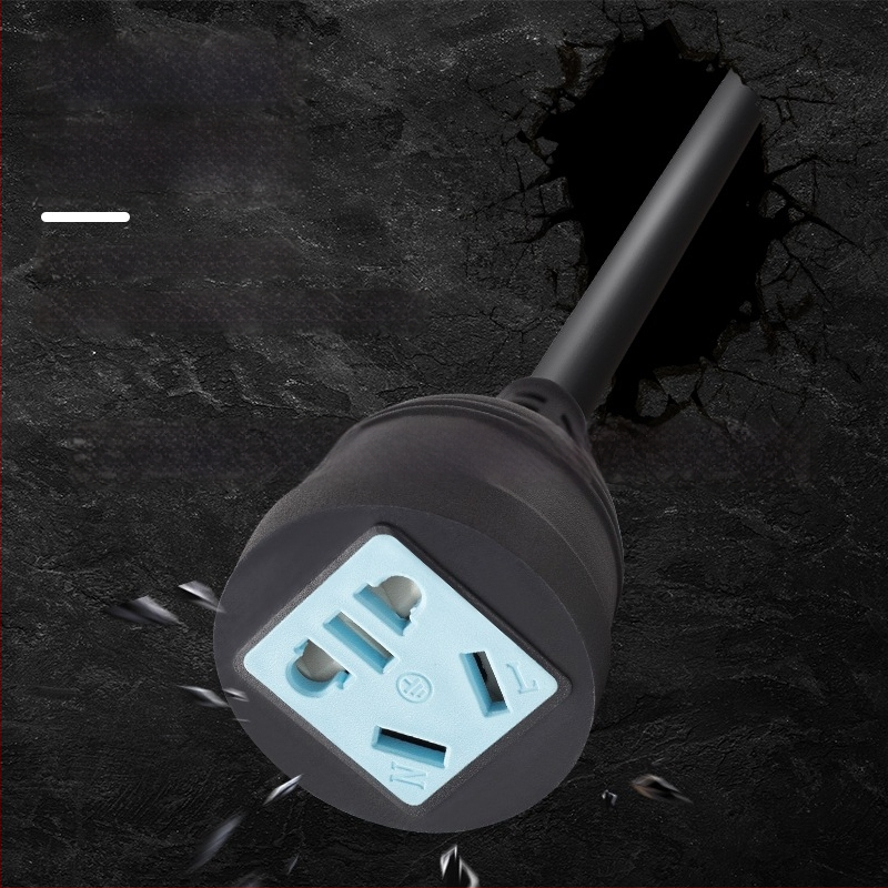 Aukštos galios trijų kištukų ilginamasis laidininkas su penkiais kištukais – 10A, 100–250V AC, 2500W, PVC korpusas