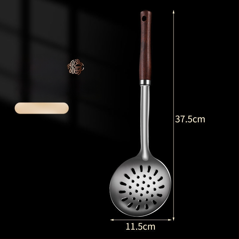 Nerūdijančio plieno šaukštas ir mentele – apsauga nuo nudegimų, su įspaustu logotipu, virtuvės įrankiai