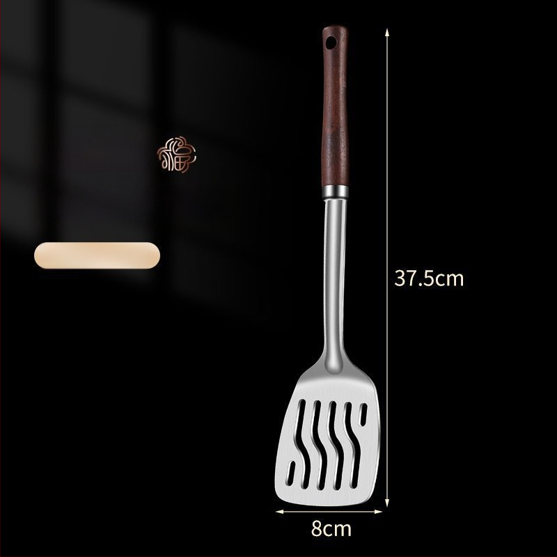 Nerūdijančio plieno šaukštas ir mentele – apsauga nuo nudegimų, su įspaustu logotipu, virtuvės įrankiai