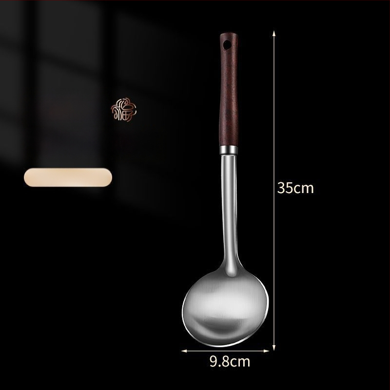 Nerūdijančio plieno šaukštas ir mentele – apsauga nuo nudegimų, su įspaustu logotipu, virtuvės įrankiai