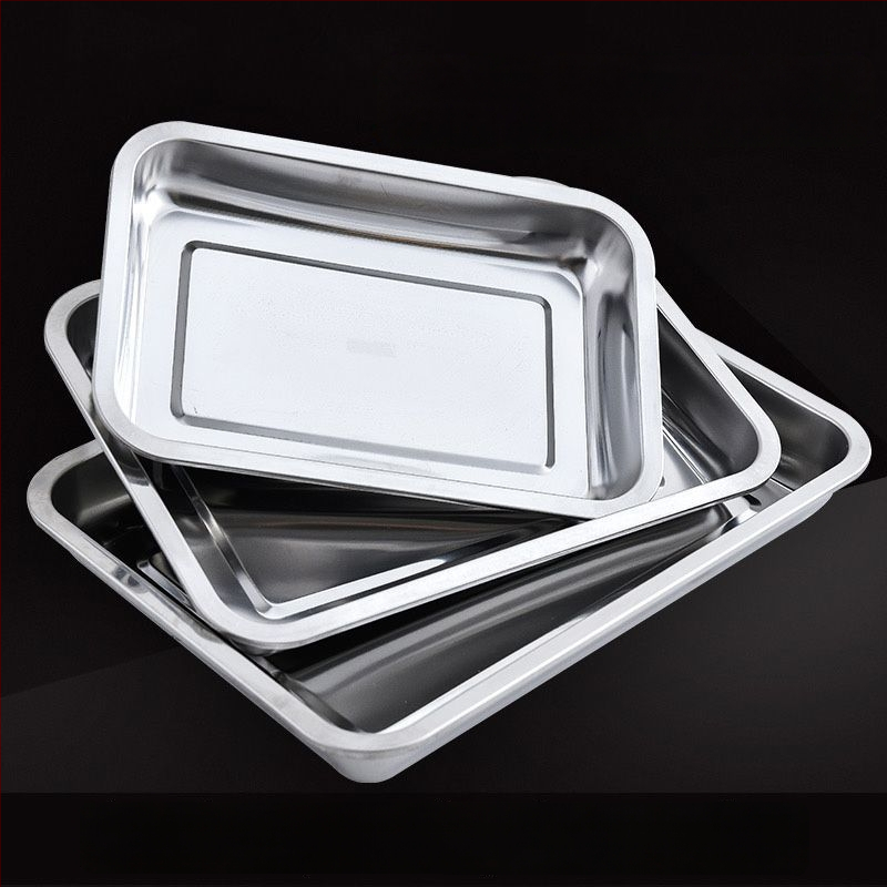 Xinrong Nehrđajući čelični četverokutni tanjur – jednobojni, modernistički minimalistički stil, prikladno za hotele i obroke, nije prikladno za mikrovalnu pećnicu