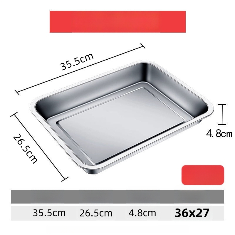 Xinrong Nehrđajući čelični četverokutni tanjur – jednobojni, modernistički minimalistički stil, prikladno za hotele i obroke, nije prikladno za mikrovalnu pećnicu