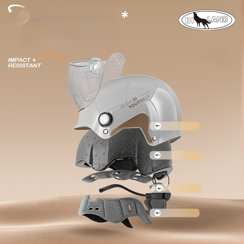 Emperor Wolf ABS pusės šalmas, GB811-2022A sertifikuotas, elektrinėms transporto priemonėms