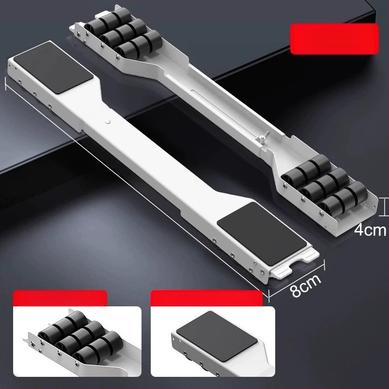 Judama skalbimo mašinos laikiklis su judančia baze, priešslidinė ir antivibracinėmis savybėmis, metalinis rėmas su slydimo ratukais