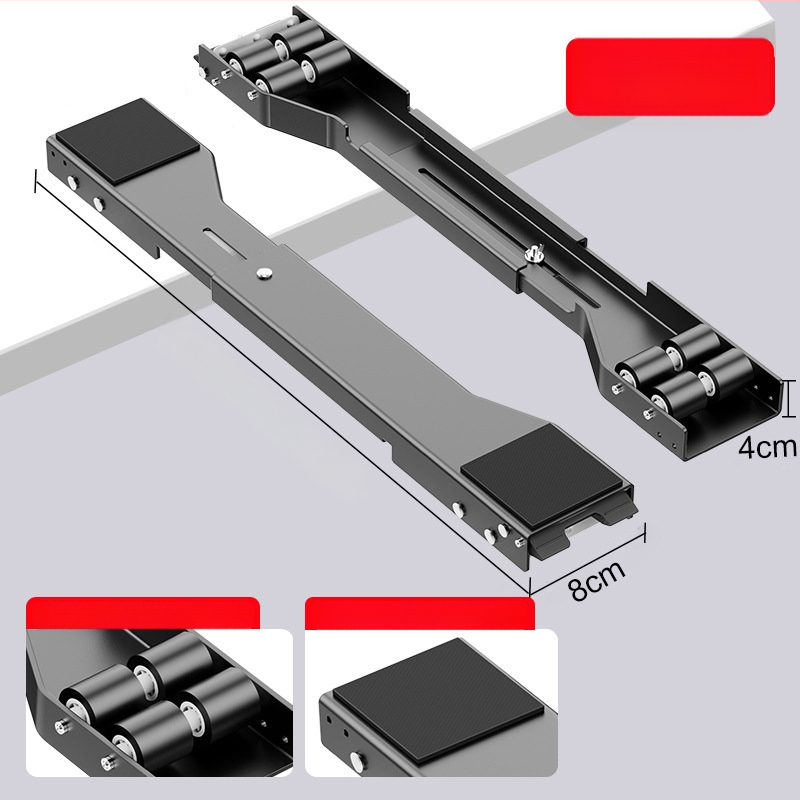 Judama skalbimo mašinos laikiklis su judančia baze, priešslidinė ir antivibracinėmis savybėmis, metalinis rėmas su slydimo ratukais