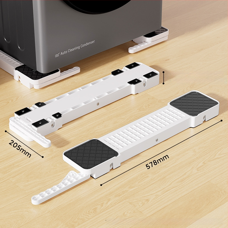 Judama skalbimo mašinos laikiklis su judančia baze, priešslidinė ir antivibracinėmis savybėmis, metalinis rėmas su slydimo ratukais