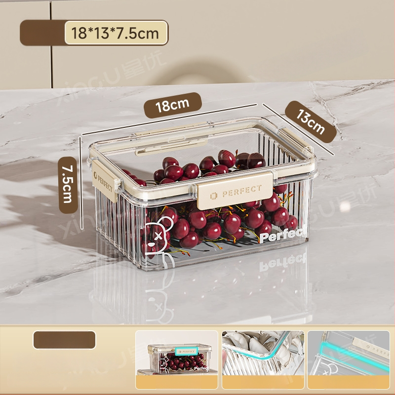 Plastikinė šaldytuvo laikymo dėžė, Xingyou, Nordic stiliaus Crisper dėžutė, maisto kokybės, skaidri, sandari