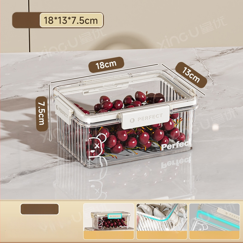 Plastikinė šaldytuvo laikymo dėžė, Xingyou, Nordic stiliaus Crisper dėžutė, maisto kokybės, skaidri, sandari