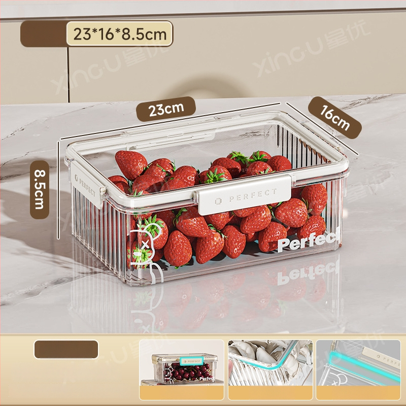 Plastikinė šaldytuvo laikymo dėžė, Xingyou, Nordic stiliaus Crisper dėžutė, maisto kokybės, skaidri, sandari