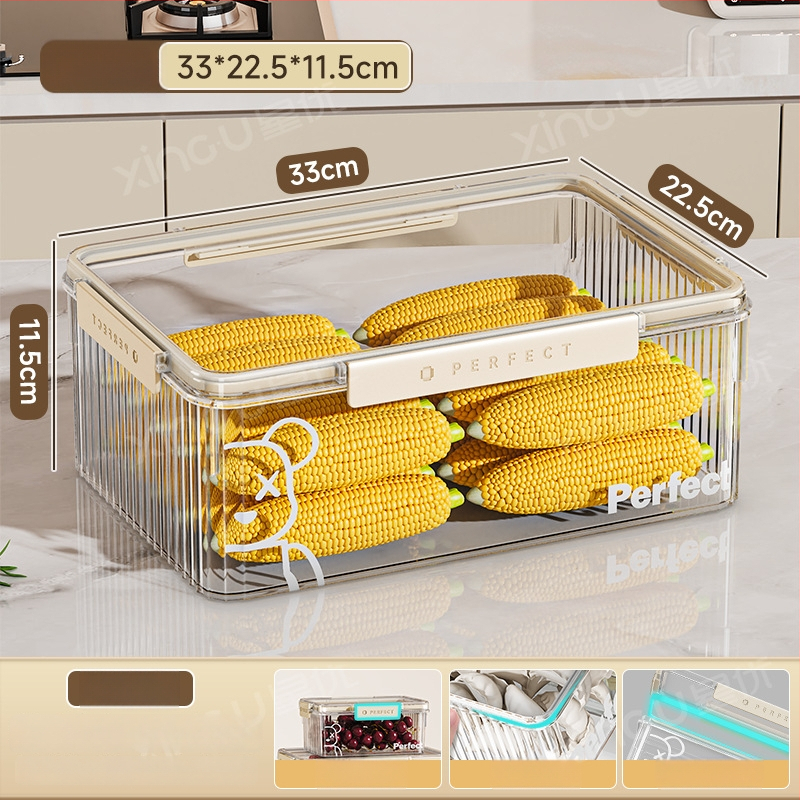 Plastikinė šaldytuvo laikymo dėžė, Xingyou, Nordic stiliaus Crisper dėžutė, maisto kokybės, skaidri, sandari