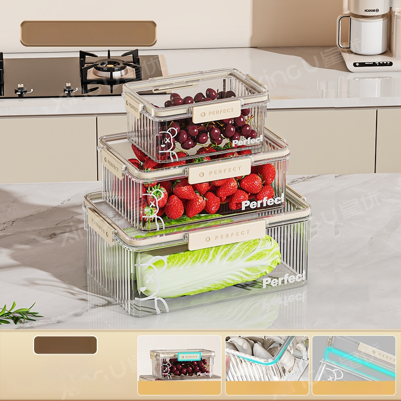 Plastikinė šaldytuvo laikymo dėžė, Xingyou, Nordic stiliaus Crisper dėžutė, maisto kokybės, skaidri, sandari