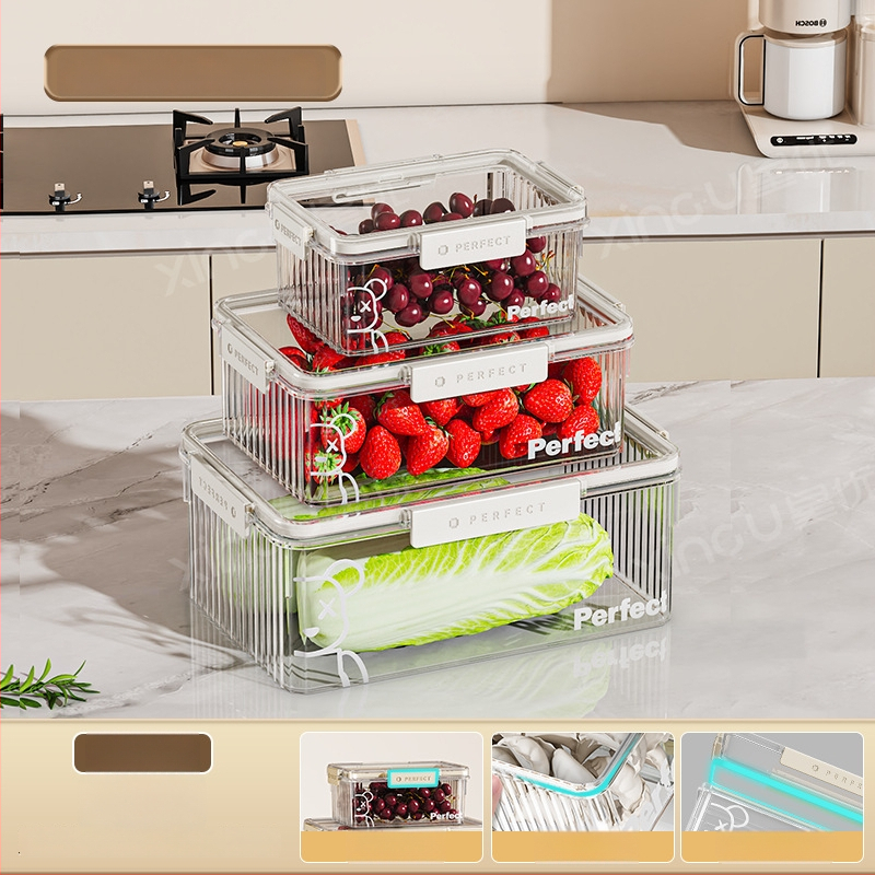 Plastikinė šaldytuvo laikymo dėžė, Xingyou, Nordic stiliaus Crisper dėžutė, maisto kokybės, skaidri, sandari