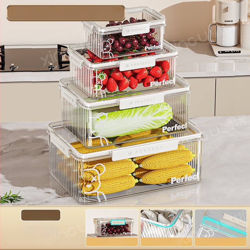 Plastikinė šaldytuvo laikymo dėžė, Xingyou, Nordic stiliaus Crisper dėžutė, maisto kokybės, skaidri, sandari
