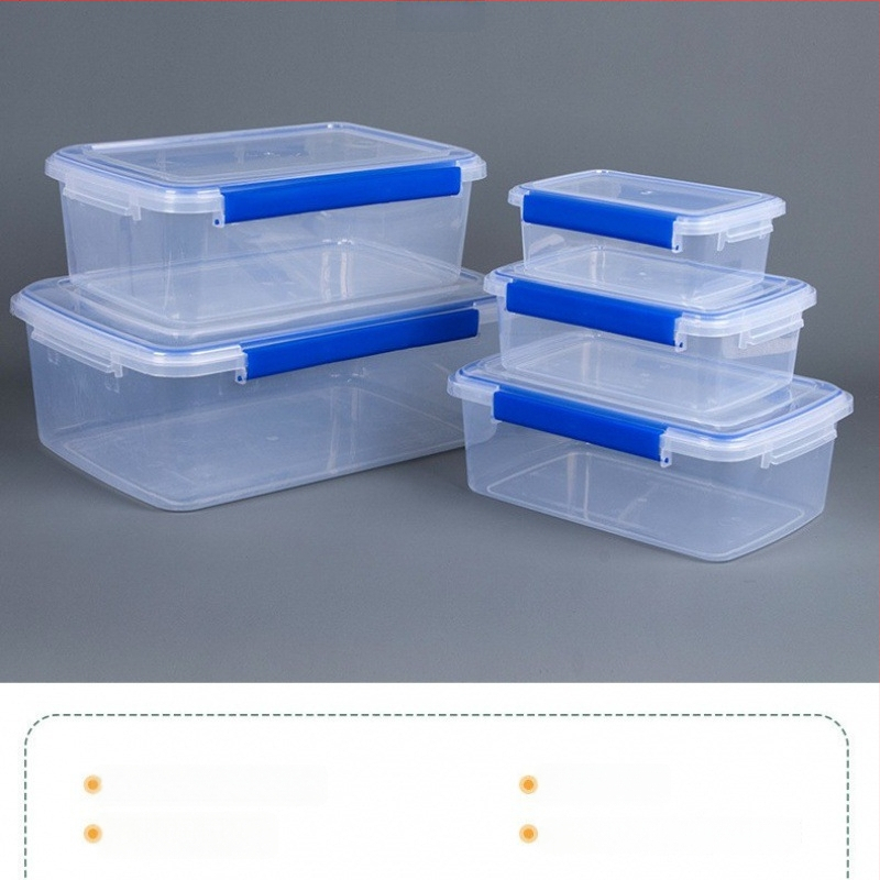 Stačiakampė polipropileninė virtuvės laikymo dėžė, didelė talpa, skaidri, maisto kokybės, šaldytuvui tinkama