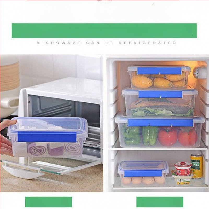 Stačiakampė polipropileninė virtuvės laikymo dėžė, didelė talpa, skaidri, maisto kokybės, šaldytuvui tinkama