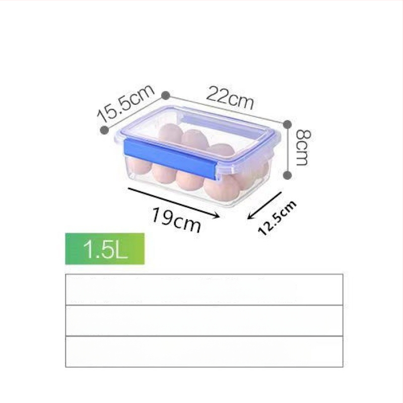 Stačiakampė polipropileninė virtuvės laikymo dėžė, didelė talpa, skaidri, maisto kokybės, šaldytuvui tinkama