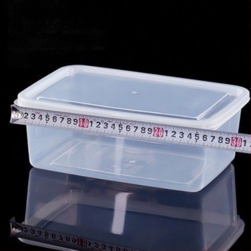 Stačiakampė polipropileninė virtuvės laikymo dėžė, didelė talpa, skaidri, maisto kokybės, šaldytuvui tinkama