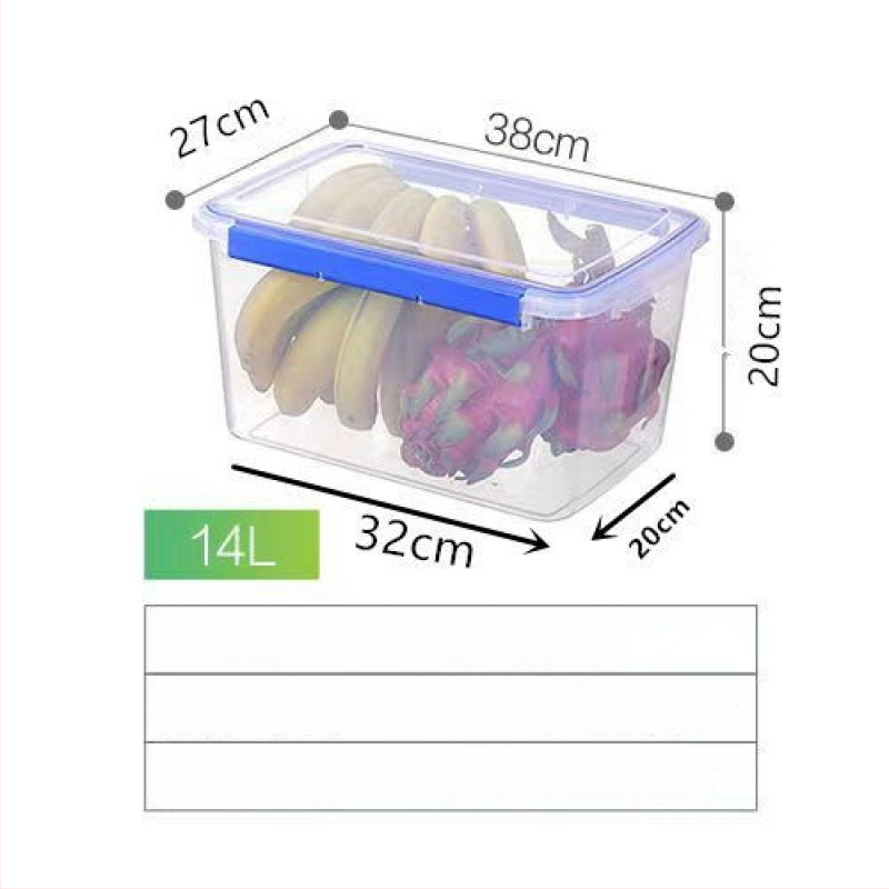 Stačiakampė polipropileninė virtuvės laikymo dėžė, didelė talpa, skaidri, maisto kokybės, šaldytuvui tinkama