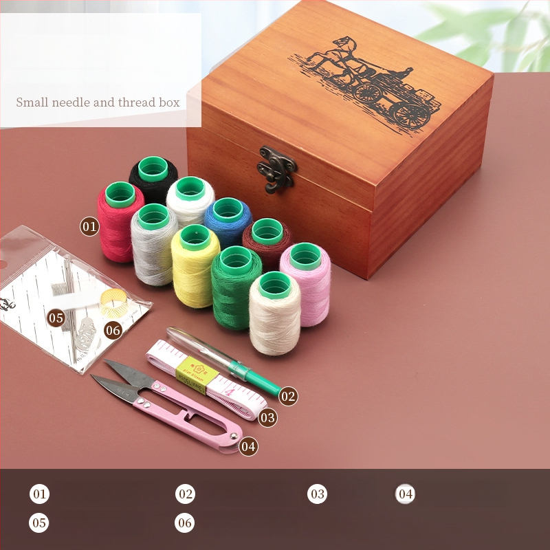 Kūginį adatų rinkinys su siūlų dėžute – praktiškas drabužių siuvimo remonto komplektas (tb-0828)