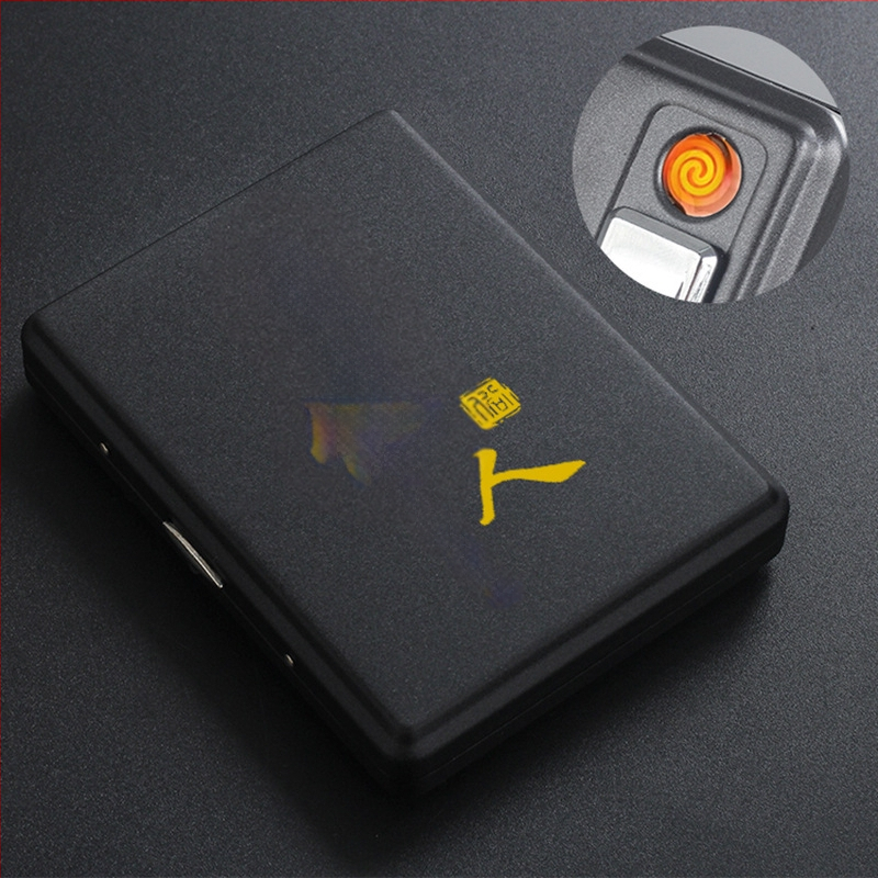 Metāla cigarešu kārba ar iebūvētu aizdedzi – ietilp 20 cigarešu, logotipa drukāšana un pielāgošana; Cool Crown