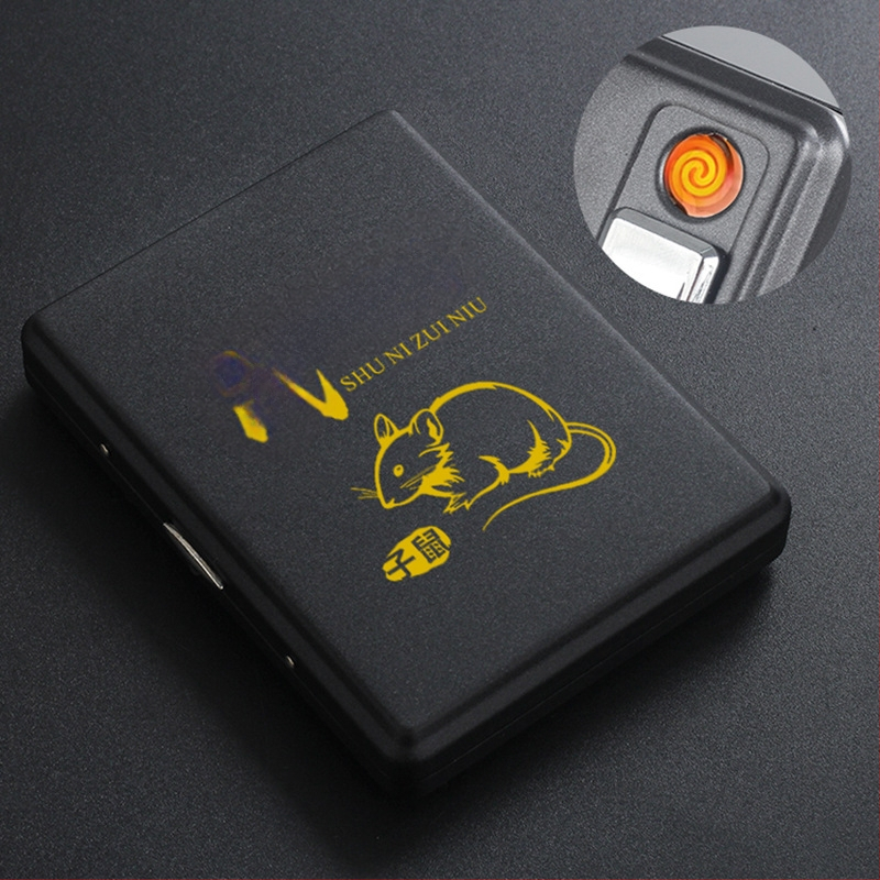 Metāla cigarešu kārba ar iebūvētu aizdedzi – ietilp 20 cigarešu, logotipa drukāšana un pielāgošana; Cool Crown