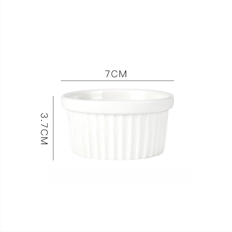 Keramické misky na puding s ratanovým okrajom, odolné voči mikrovlnnej rúre, misky na suflé a parené vajcia, guľatý tvar, priehľadná glazúra, možnosť potlače loga