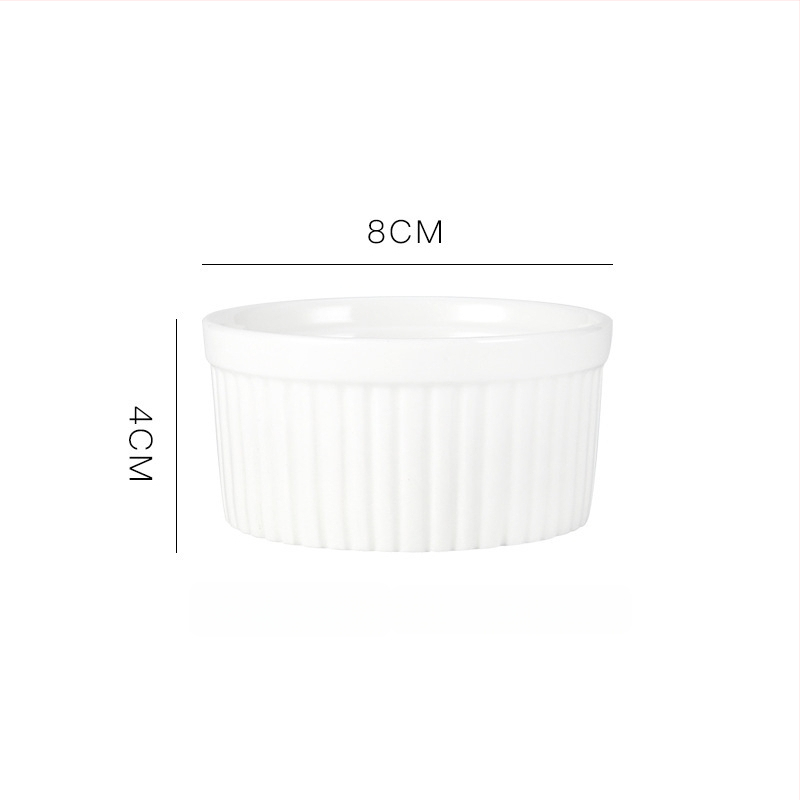 Keramické misky na puding s ratanovým okrajom, odolné voči mikrovlnnej rúre, misky na suflé a parené vajcia, guľatý tvar, priehľadná glazúra, možnosť potlače loga