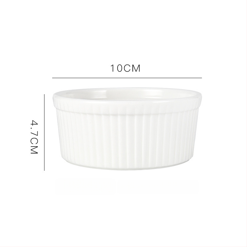 Keramické misky na puding s ratanovým okrajom, odolné voči mikrovlnnej rúre, misky na suflé a parené vajcia, guľatý tvar, priehľadná glazúra, možnosť potlače loga