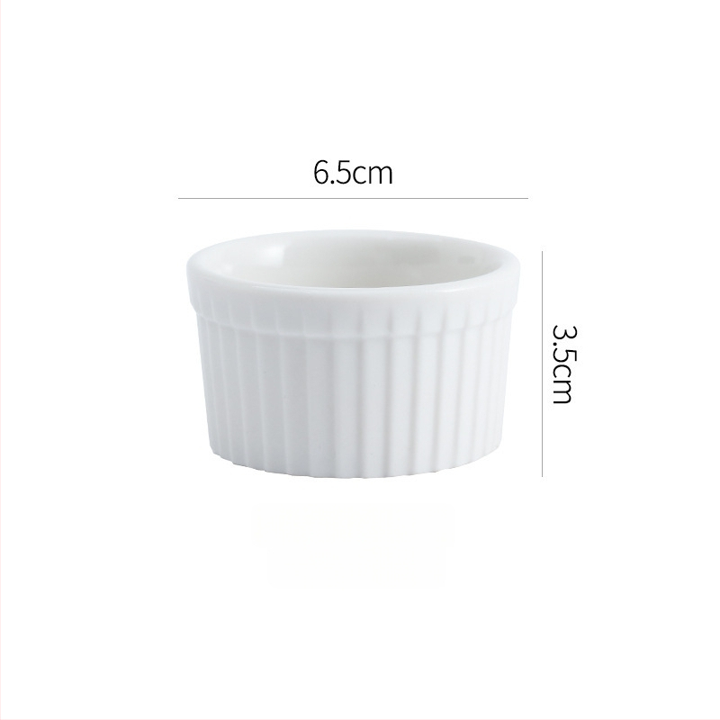 Keramické misky na puding s ratanovým okrajom, odolné voči mikrovlnnej rúre, misky na suflé a parené vajcia, guľatý tvar, priehľadná glazúra, možnosť potlače loga