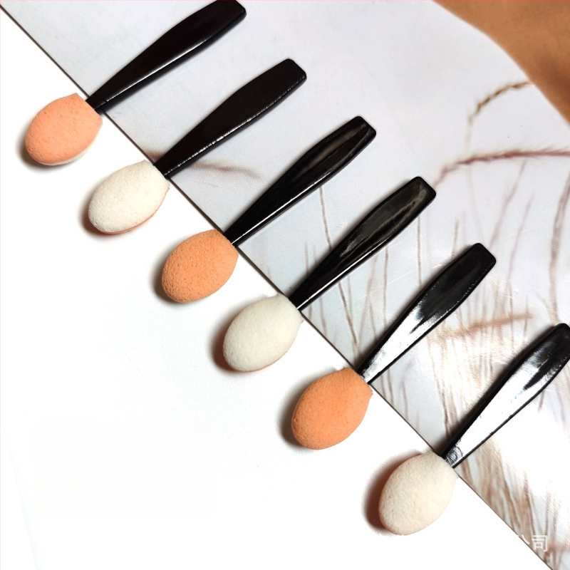 HEYI HY108 Ühekordsed kahepealine silma pintsel svampidega, kompaktne plastikust käepide, karvade pikkus reguleeritav, kogupikkus 4.5/7.5, komplekt