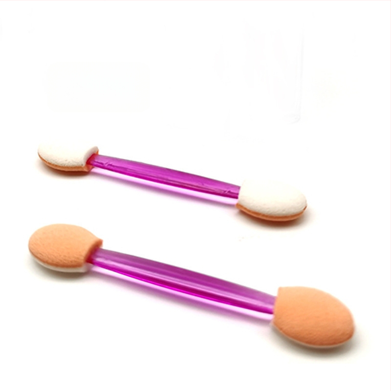 HEYI HY108 Ühekordsed kahepealine silma pintsel svampidega, kompaktne plastikust käepide, karvade pikkus reguleeritav, kogupikkus 4.5/7.5, komplekt