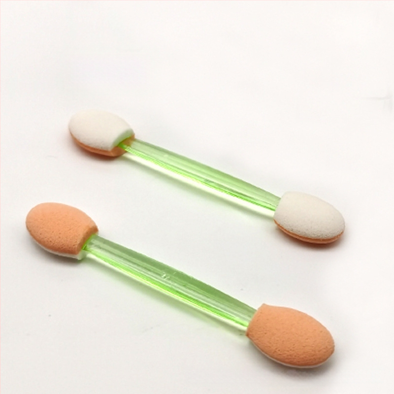 HEYI HY108 Ühekordsed kahepealine silma pintsel svampidega, kompaktne plastikust käepide, karvade pikkus reguleeritav, kogupikkus 4.5/7.5, komplekt