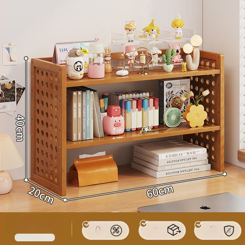 Stalo knygų spinta su daug sluoksnių dizainu ir reguliuojamomis pertvaromis, skylėta lenta organizacijai, modelis 0010