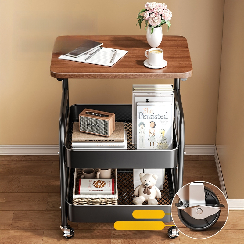 Mažas metalo vežimėlis saugojimui – modernus minimalistinis stilius, daugiafunkcinis, tinkamas voniai