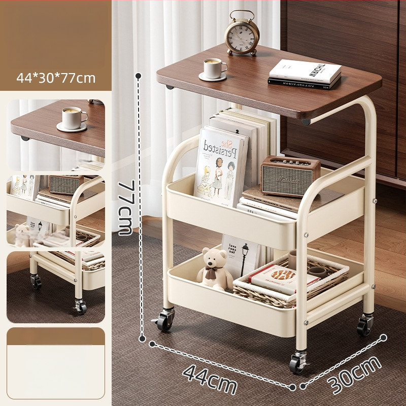 Mažas metalo vežimėlis saugojimui – modernus minimalistinis stilius, daugiafunkcinis, tinkamas voniai