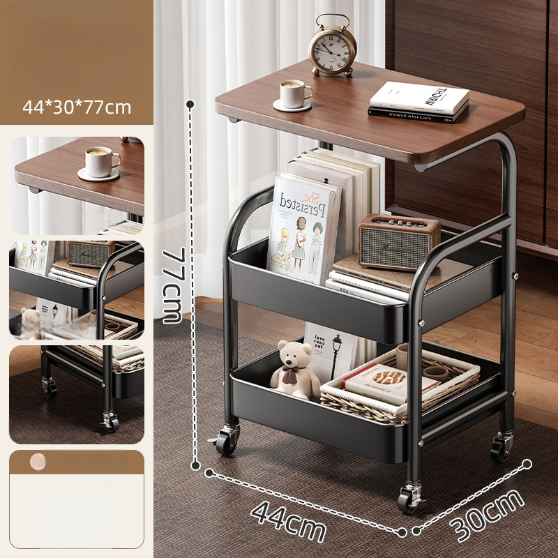 Mažas metalo vežimėlis saugojimui – modernus minimalistinis stilius, daugiafunkcinis, tinkamas voniai