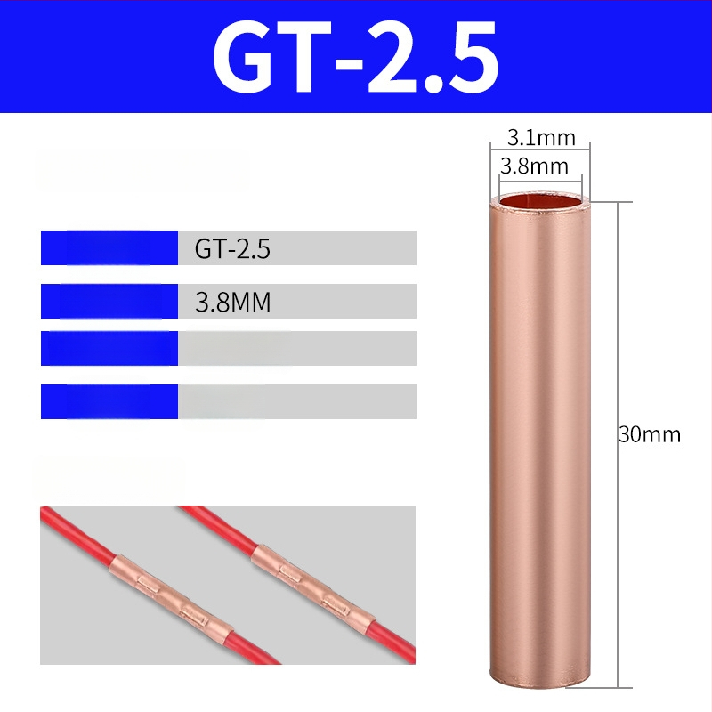 GT vara caurules terminālis, auksta presēšana vadu savienojums, CE sertifikāts, piemērots elektriskajām instalācijām
