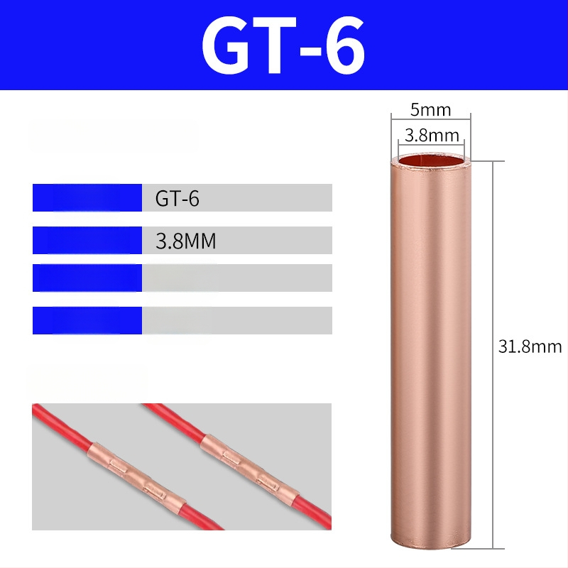GT vara caurules terminālis, auksta presēšana vadu savienojums, CE sertifikāts, piemērots elektriskajām instalācijām