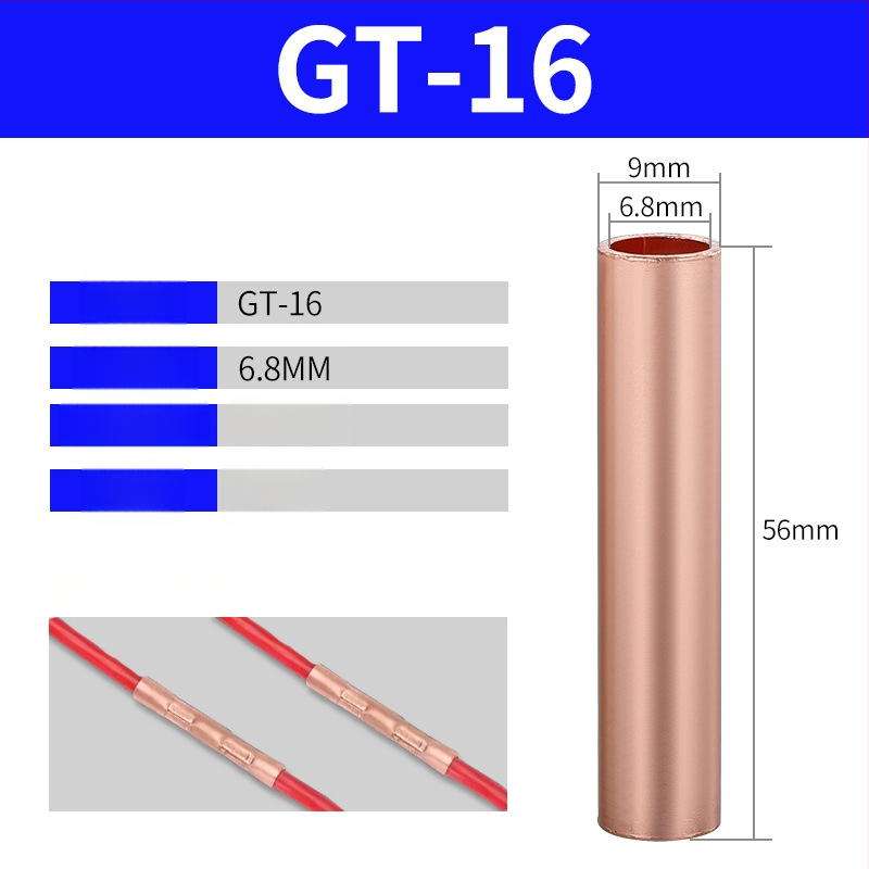 GT vara caurules terminālis, auksta presēšana vadu savienojums, CE sertifikāts, piemērots elektriskajām instalācijām