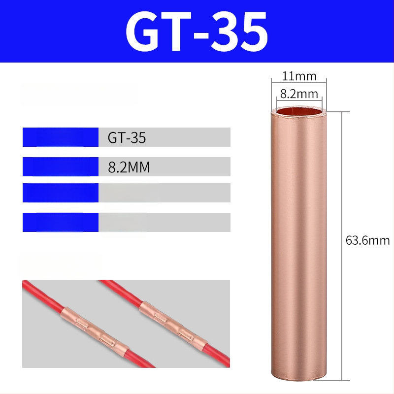 GT vara caurules terminālis, auksta presēšana vadu savienojums, CE sertifikāts, piemērots elektriskajām instalācijām