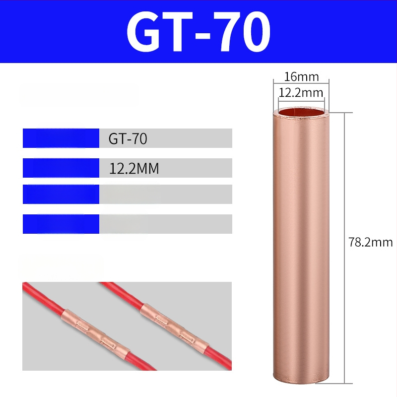 GT vara caurules terminālis, auksta presēšana vadu savienojums, CE sertifikāts, piemērots elektriskajām instalācijām