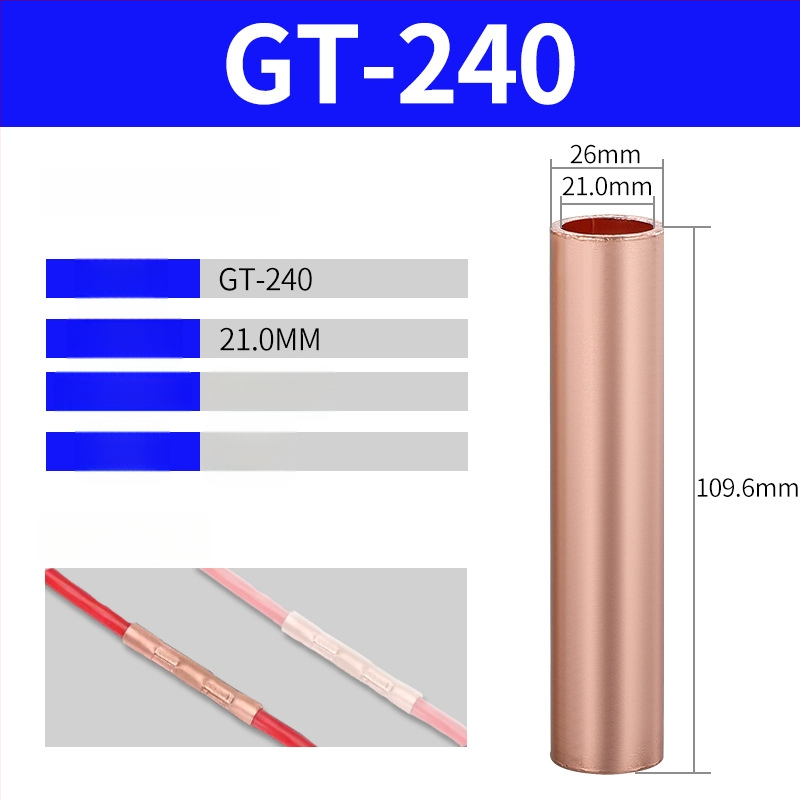 GT vara caurules terminālis, auksta presēšana vadu savienojums, CE sertifikāts, piemērots elektriskajām instalācijām