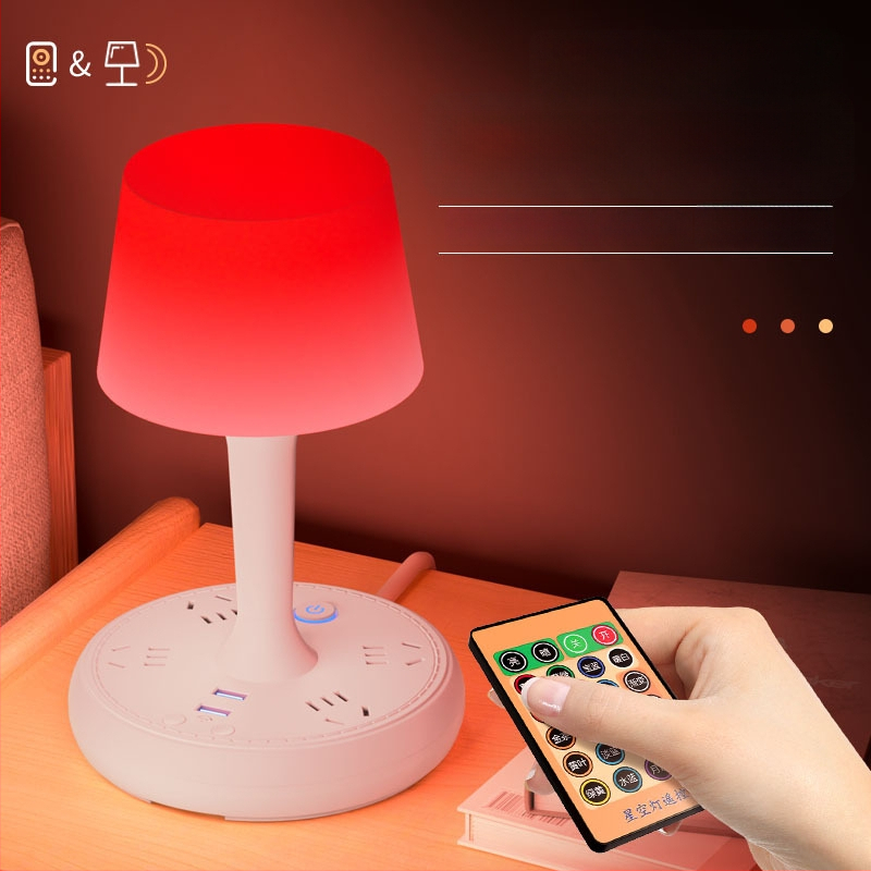 Balso valdymo išmanioji LED stalinė lempa su kištuku ir USB įkrovimu, 10A/250V, CCC sertifikatas, namų/bendrabučio/komercinei naudojimui