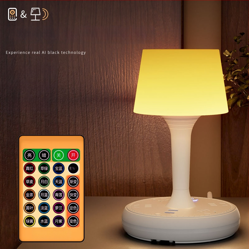 Balso valdymo išmanioji LED stalinė lempa su kištuku ir USB įkrovimu, 10A/250V, CCC sertifikatas, namų/bendrabučio/komercinei naudojimui
