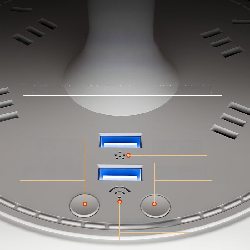 Balso valdymo išmanioji LED stalinė lempa su kištuku ir USB įkrovimu, 10A/250V, CCC sertifikatas, namų/bendrabučio/komercinei naudojimui